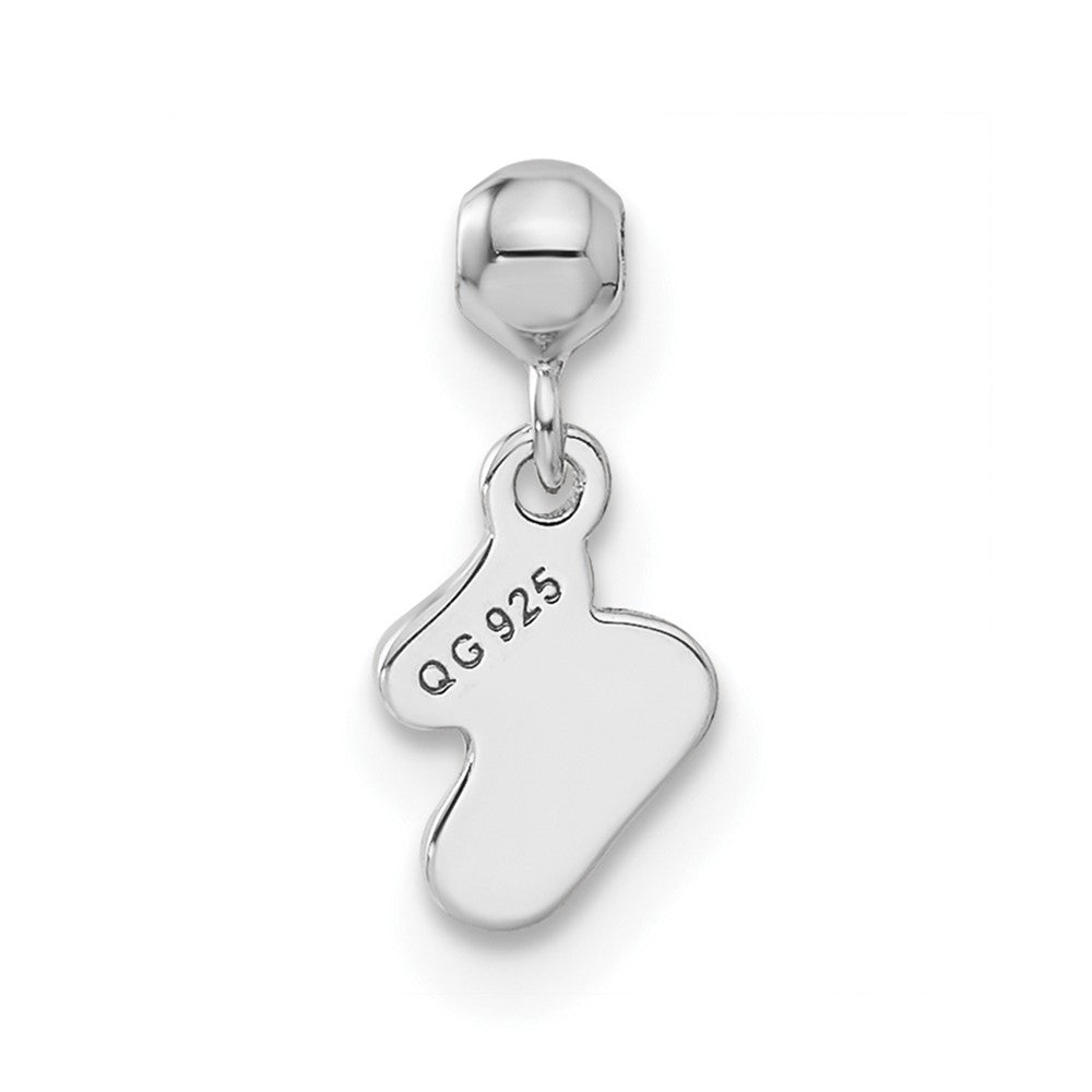 Sterling Silver Mio Memento Blue Enamel Dangle Baby Sock Charm