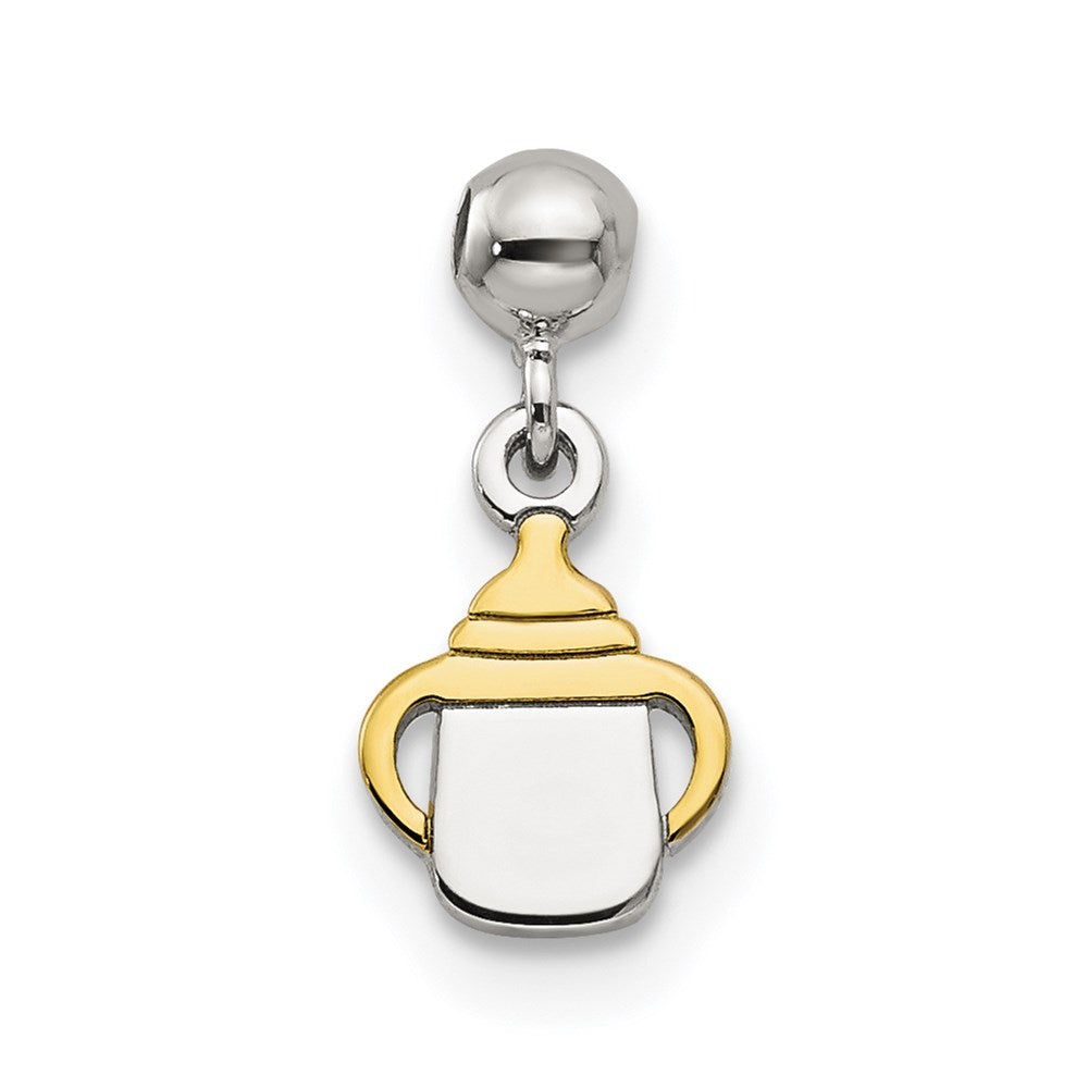 Sterling Silver Mio Memento Gold Tone Dangle Baby Bottle Charm