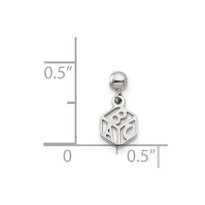 Sterling Silver Mio Memento Dangle Baby Block Charm