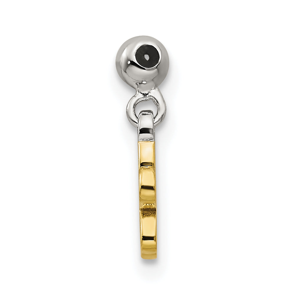 Sterling Silver Mio Memento Gold-Tone Yellow Enamel Flower Charm