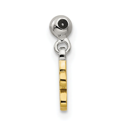 Sterling Silver Mio Memento Gold-Tone Yellow Enamel Flower Charm
