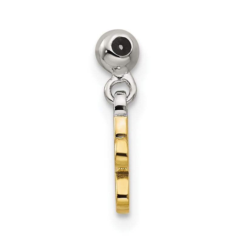 Sterling Silver Mio Memento Gold-Tone Yellow Enamel Flower Charm