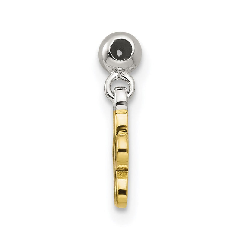 Sterling Silver Mio Memento Gold-Tone Green Enamel Flower Charm