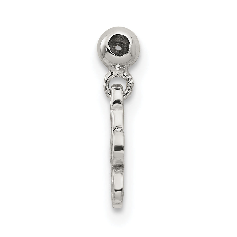Sterling Silver Mio Memento White Enamel Dangle Flower Charm