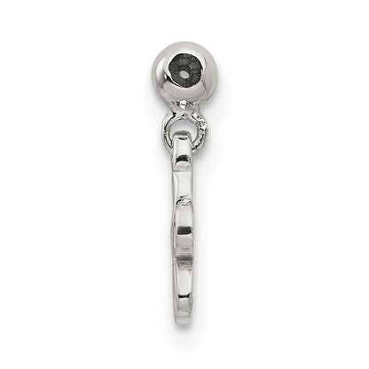 Sterling Silver Mio Memento White Enamel Dangle Flower Charm