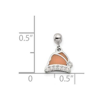 Sterling Silver Mio Memento Enamel With Cz Dangle Santa Hat Charm