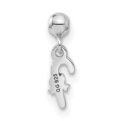 Sterling Silver Mio Memento Rhodium-Plated Gold-Tone Enamel Candy Cane Charm