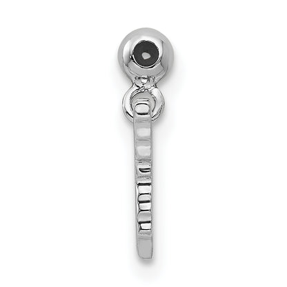 Sterling Silver Mio Memento Rhodium-Plated Rose-Tone Enamel Mistletoe Charm