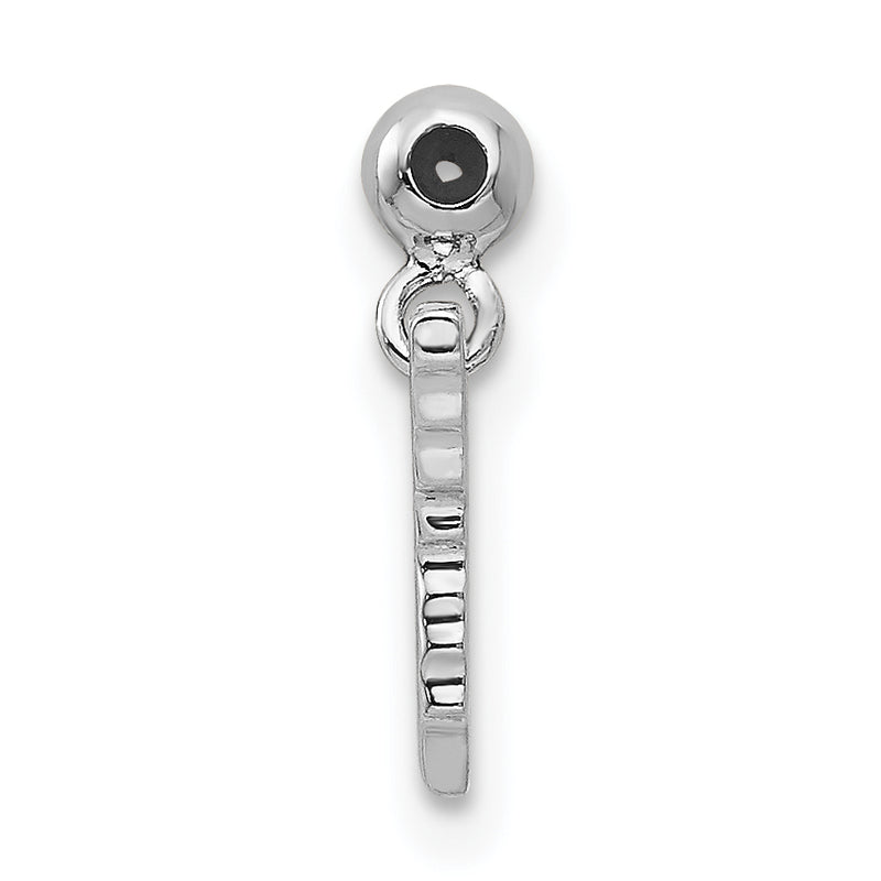Sterling Silver Mio Memento Rhodium-Plated Rose-Tone Enamel Mistletoe Charm