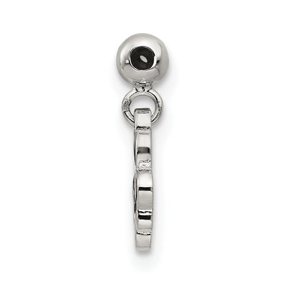 Sterling Silver Mio Memento Enamel With Cz Dangle Clover Charm