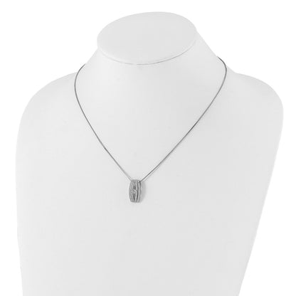 Sterling Silver Brilliant Embers Rhod-Plated Polished Cz W/2In Ext Necklace