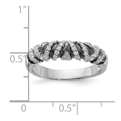 Sterling Silver & Cz True Fire Ring