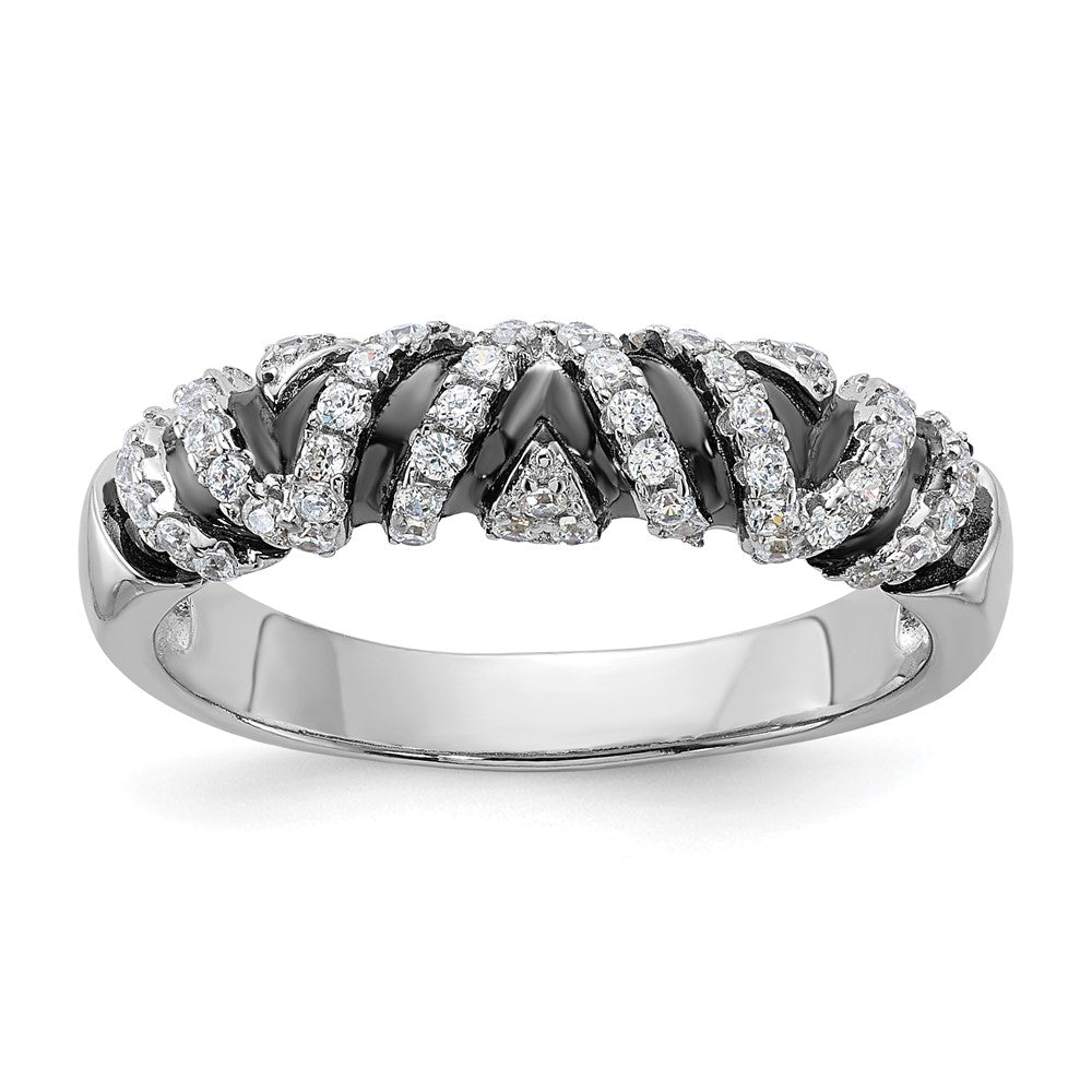 Sterling Silver & Cz True Fire Ring
