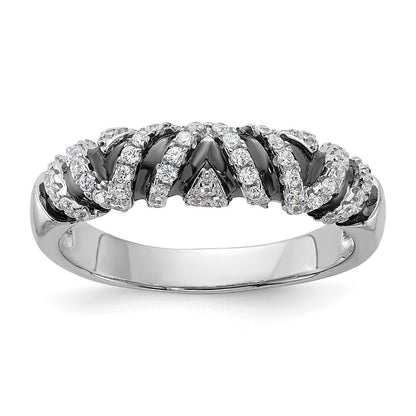 Sterling Silver & Cz True Fire Ring