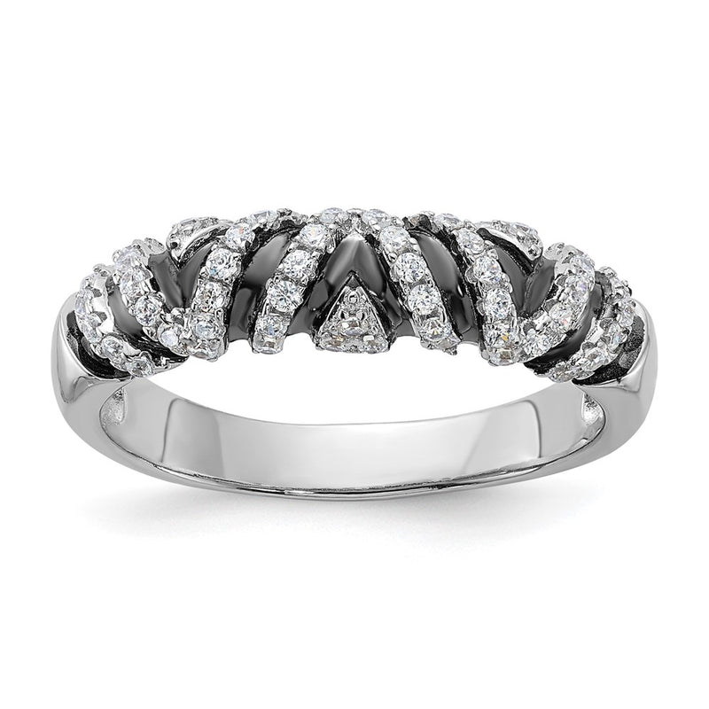 Sterling Silver & Cz True Fire Ring