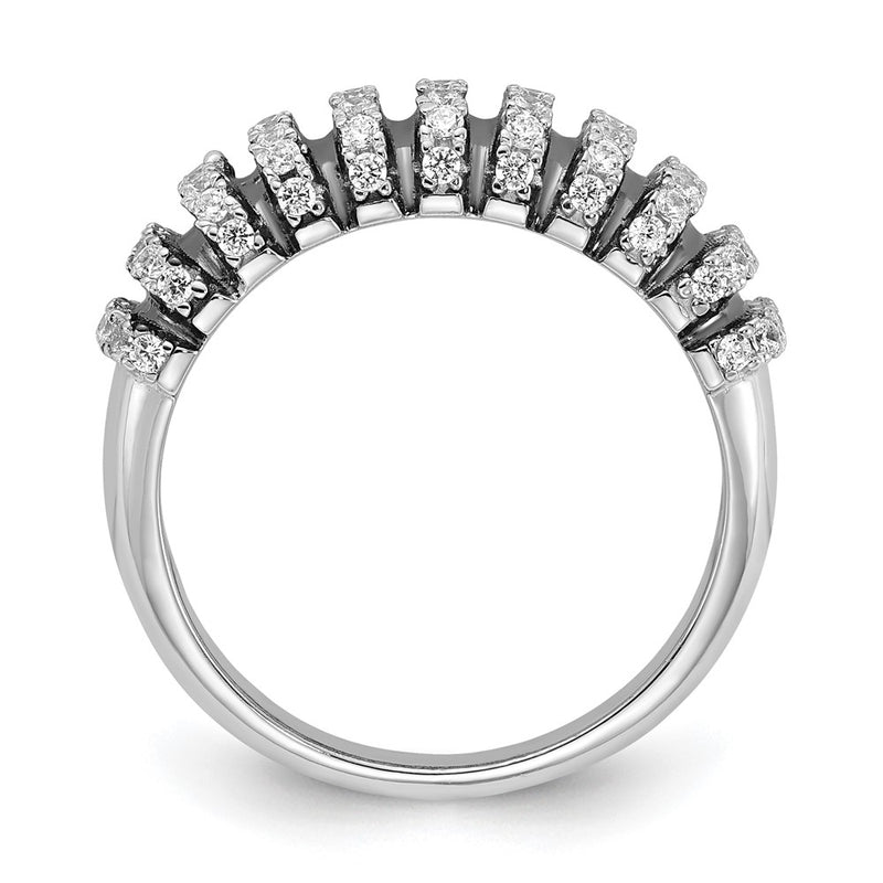 Sterling Silver W/ Black Rhodium & Cz Brilliant Embers Ring