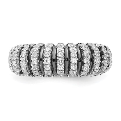 Sterling Silver W/ Black Rhodium & Cz Brilliant Embers Ring