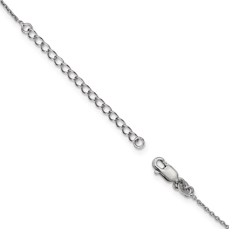 Ss/Gold Plated Brilliant Embers Sterling Silver Rose Gold-Plated Pink Cz W/ 2In Ext Necklace