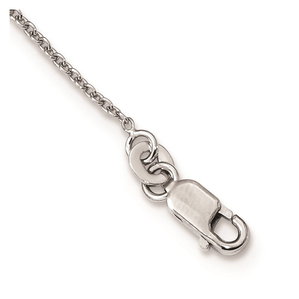 Sterling Silver Brilliant Embers Rhodium-Plated 62 Stone 18 Inch Micro Pav Red And White Cz Heart Necklace With 2 Extender