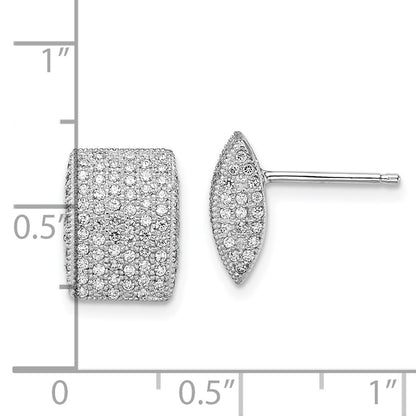 Sterling Silver Ss Rhodium-Plated Cz Brilliant Embers Post Earrings