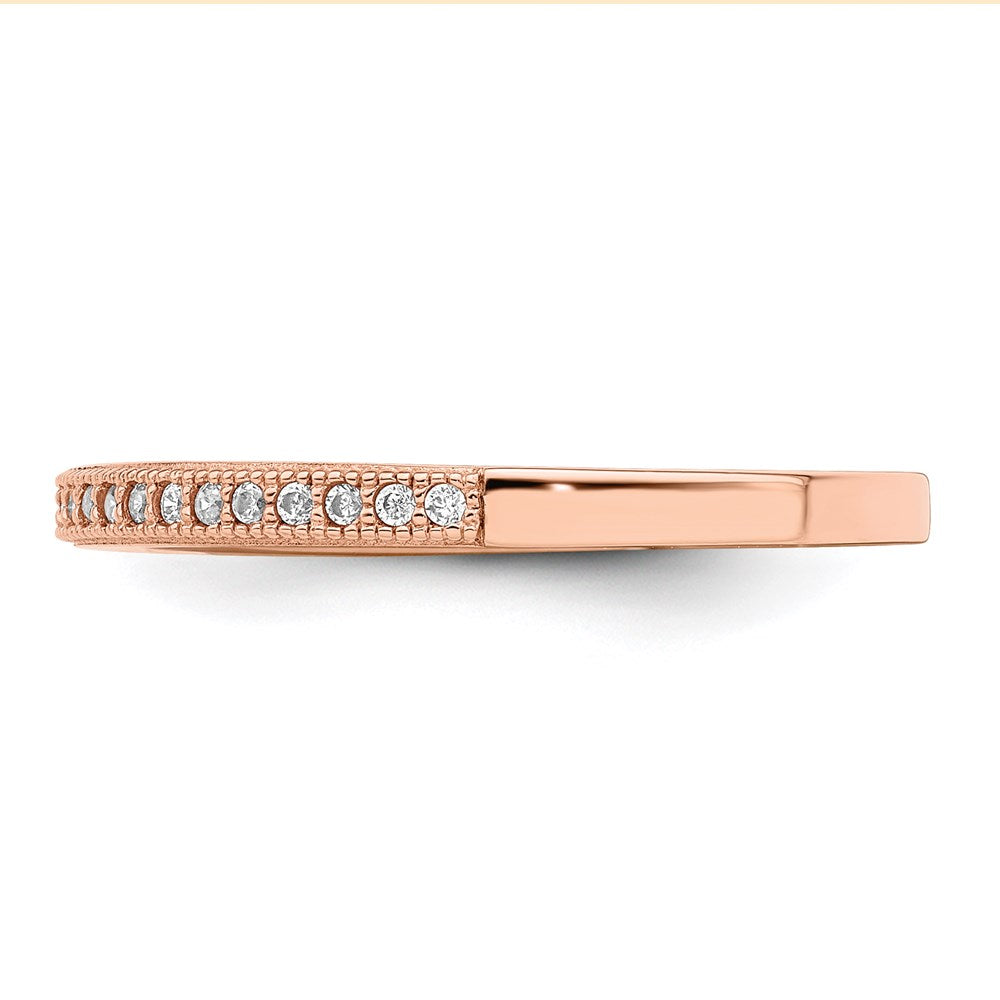 Ss/Gold Plated Brilliant Embers Sterling Silver Rose Gold-Plated 25 Stone Micro Pav Cz Polished Ring