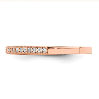 Ss/Gold Plated Brilliant Embers Sterling Silver Rose Gold-Plated 25 Stone Micro Pav Cz Polished Ring