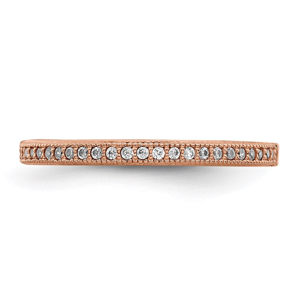Ss/Gold Plated Brilliant Embers Sterling Silver Rose Gold-Plated 25 Stone Micro Pav Cz Polished Ring