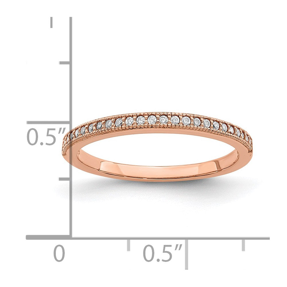 Ss/Gold Plated Brilliant Embers Sterling Silver Rose Gold-Plated 25 Stone Micro Pav Cz Polished Ring