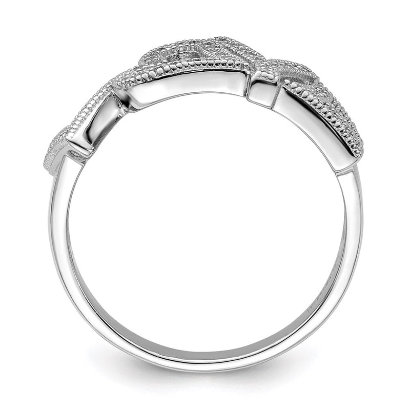 Sterling Silver Brilliant Embers Rhodium-Plated 63 Stone Micro Pav Cz Polished Love Ring