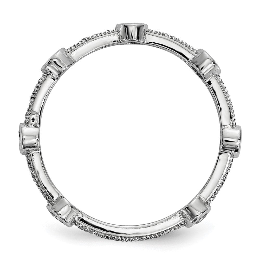 Sterling Silver Brilliant Embers Rhodium-Plated 33 Stone Micro Pav Cz Ring