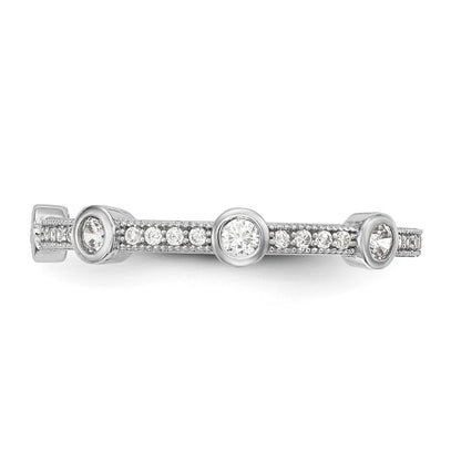 Sterling Silver Brilliant Embers Rhodium-Plated 33 Stone Micro Pav Cz Ring
