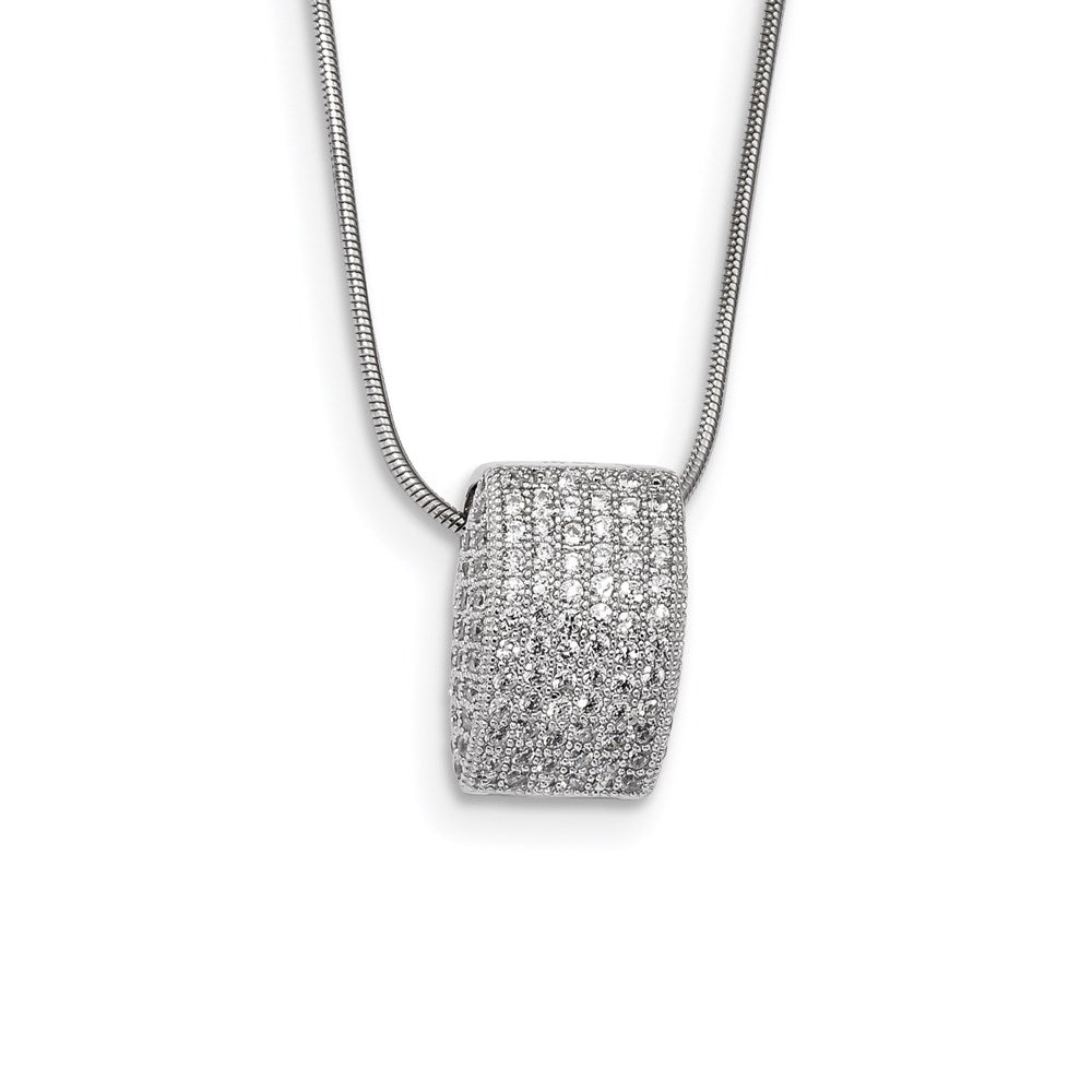 Sterling Silver Ss Rhodium-Plated Cz Brilliant Embers Fancy Necklace