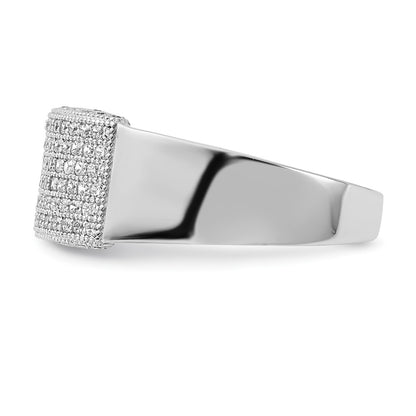 Sterling Silver Brilliant Embers Polished Cz Ring