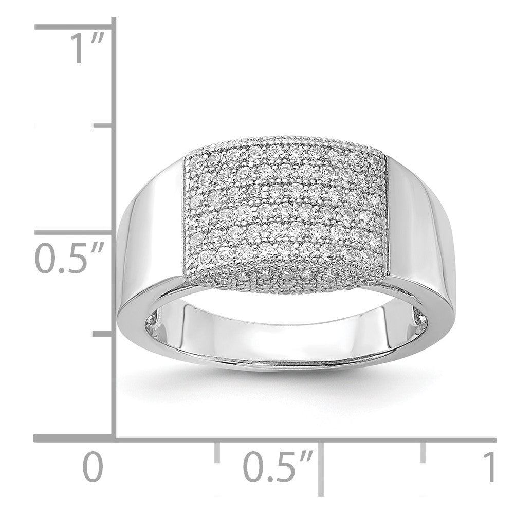 Sterling Silver Brilliant Embers Polished Cz Ring