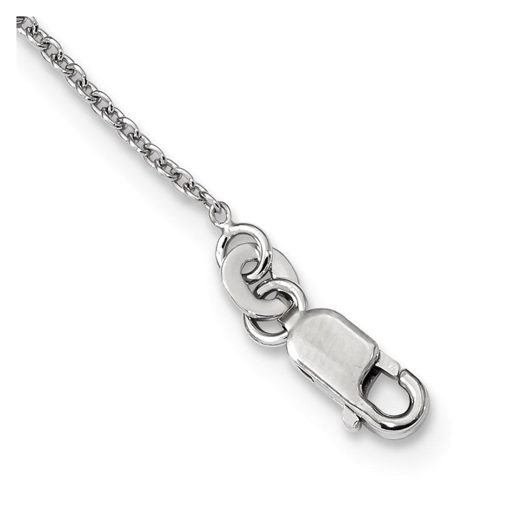 Sterling Silver Brilliant Embers Rhodium-Plated Polished Cz Butterfly W/ 2In Ext Necklace