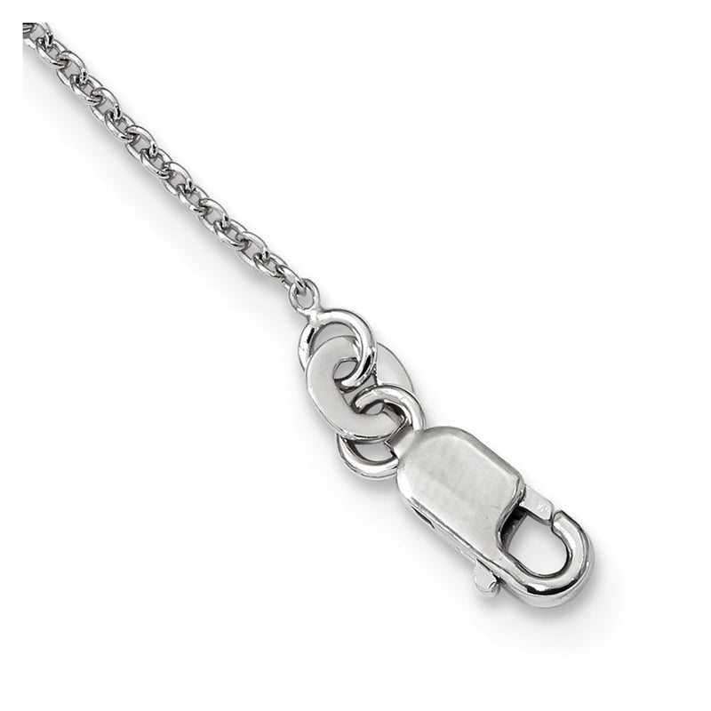 Sterling Silver Brilliant Embers Rhodium-Plated Polished Cz Butterfly W/ 2In Ext Necklace