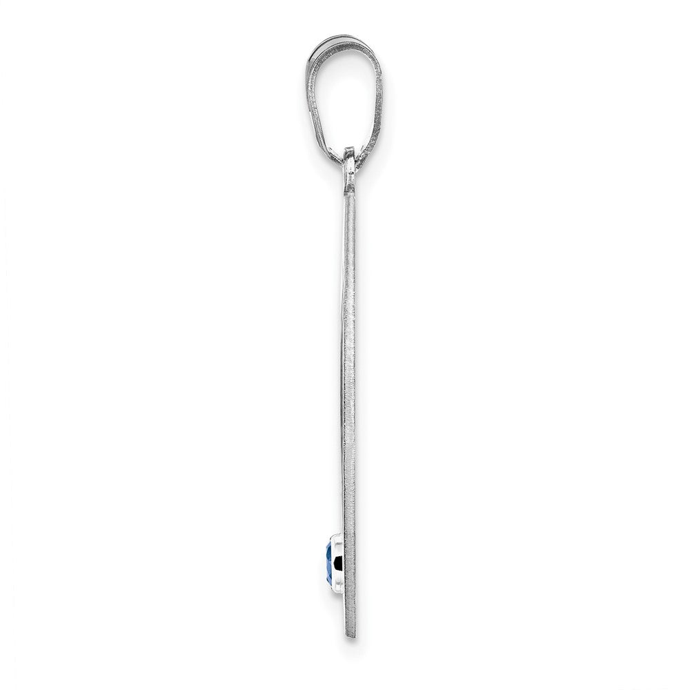 Sterling Silver Ss/Rhodium-Plated 1 Birthstone Circle With Ss Bezel Family Pendant