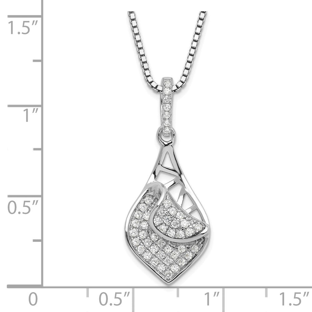 Sterling Silver & Cz Brilliant Embers Fancy Teardrop Necklace