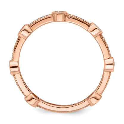 Sterling Silver Brilliant Embers Rose Gold-Plated 33 Stone Micro Pav Cz Ring