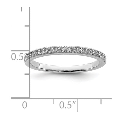 Sterling Silver Brilliant Embers Rhodium-Plated 25 Stone Micro Pav Cz Polished Ring