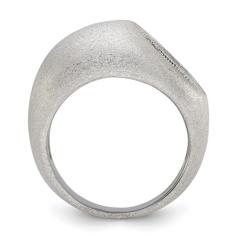 Sterling Silver Brilliant Embers Modern Brushed Cz Ring