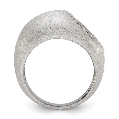 Sterling Silver Brilliant Embers Modern Brushed Cz Ring