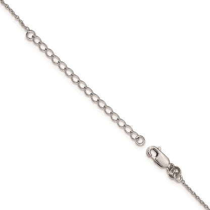 Sterling Silver Brilliant Embers Rhodium-Plated 20 Stone 18 Inch White And Green Micro Pav Cz Necklace With 2 Extender