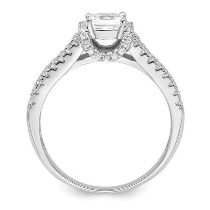 Sterling Silver Brilliant Embers Rhodium-Plated 61 Stone Micro Pav Cz Ring