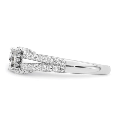 Sterling Silver Brilliant Embers Rhodium-Plated 61 Stone Micro Pav Cz Ring
