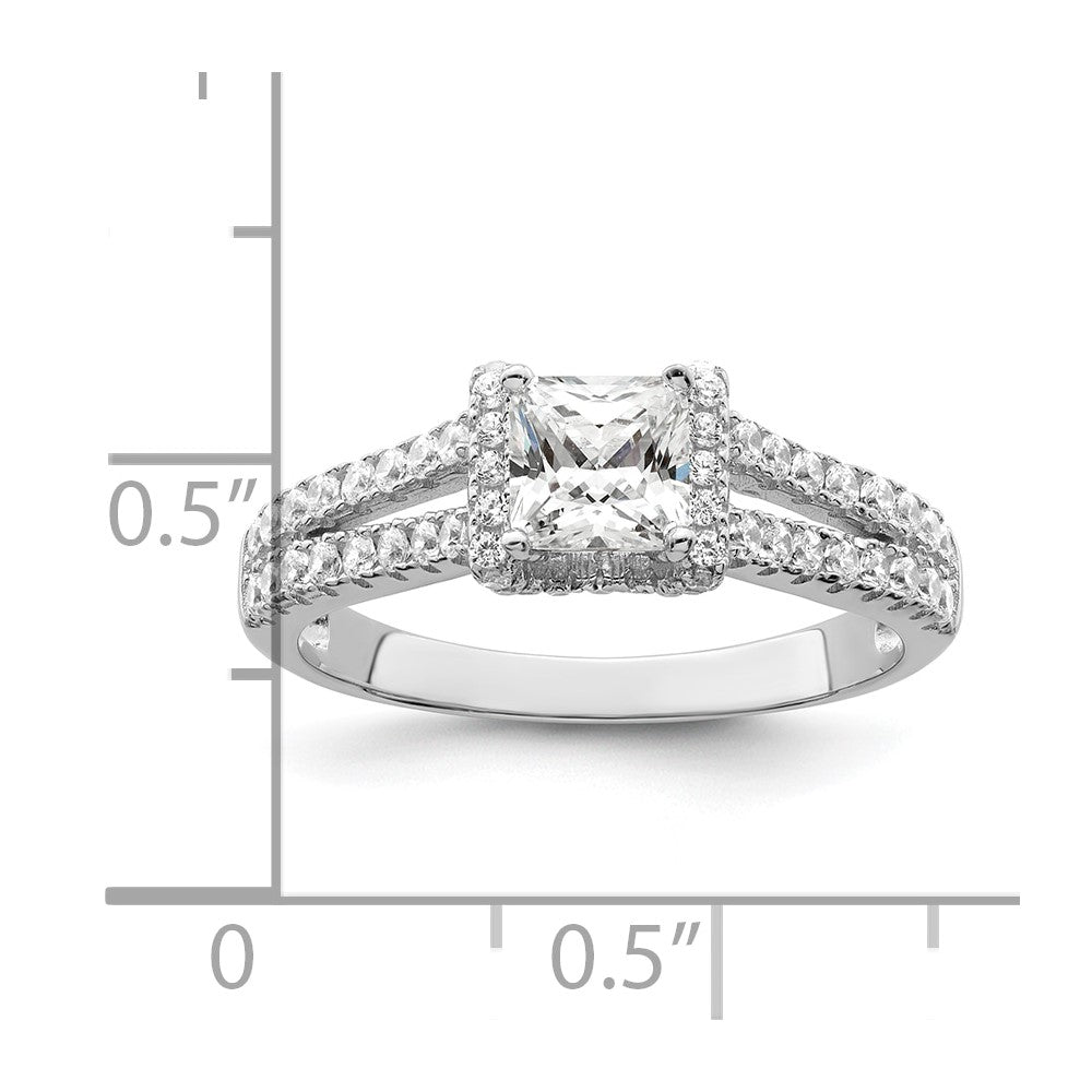 Sterling Silver Brilliant Embers Rhodium-Plated 61 Stone Micro Pav Cz Ring