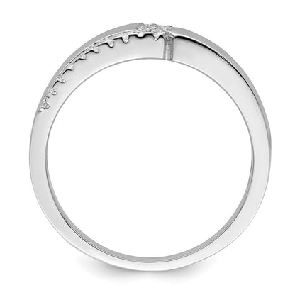 Sterling Silver Brilliant Embers Rhodium-Plated 24 Stone Micro Pav Cz Men'S Ring