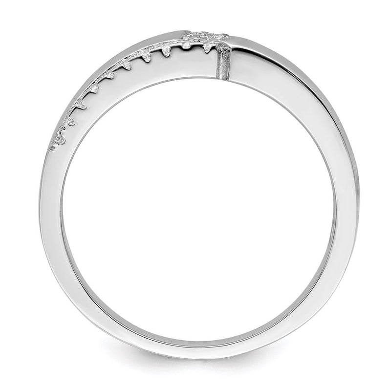 Sterling Silver Brilliant Embers Rhodium-Plated 24 Stone Micro Pav Cz Men'S Ring