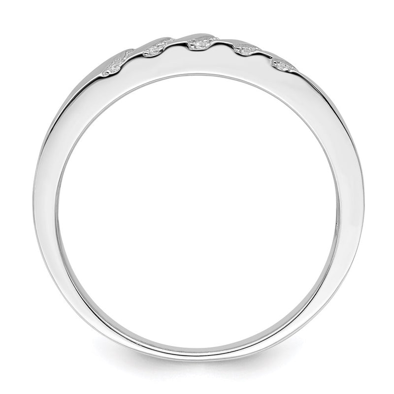 Sterling Silver Brilliant Embers Rhodium-Plated 20 Stone Micro Pav Cz Men'S Ring