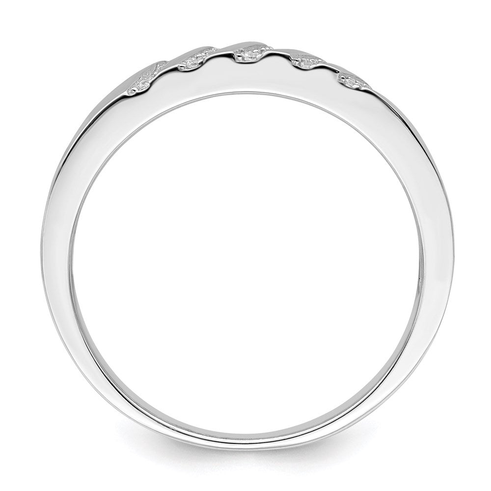 Sterling Silver Brilliant Embers Rhodium-Plated 20 Stone Micro Pav Cz Men'S Ring